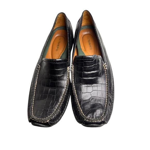 H.S. Trask Shoes Mens Size 10 Croc Embossed Driving Loafer Old Money Moc Leather - Picture 9 of 15